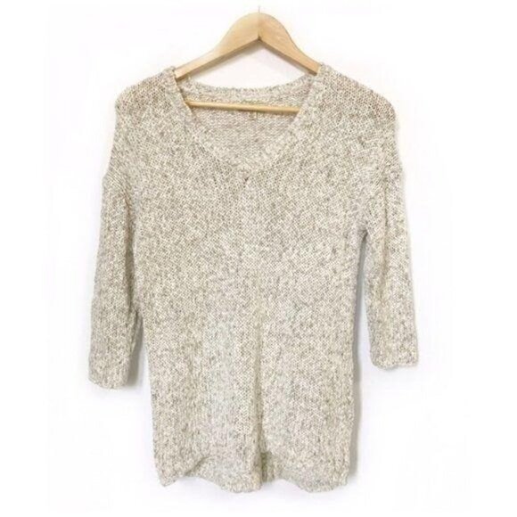 Lucky Brand Sweaters - Lucky Brand Marled V-Neck Sweater Size XS, Beige, natural